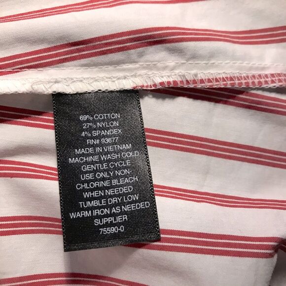 Worthington Red and White Striped Blouse - Picture 4 of 7